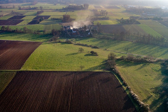 Schaidter Mill in the district Schaidt in Wörth am Rhein in the state Rhineland-Palatinate, Germany seen from above