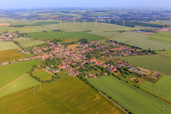 Village view from the southeast with in the district Siersleben in Gerbstedt in the state Saxony-Anhalt, Germany