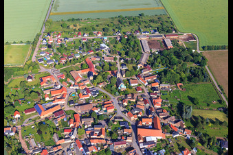 Village overview from the southeast in the district Arnstedt in Arnstein in the state Saxony-Anhalt, Germany