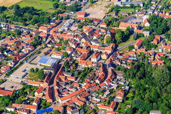 Historic town center in the district Ermsleben in Falkenstein in the state Saxony-Anhalt, Germany