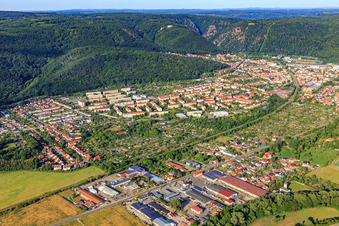 City view from the northeast in Thale in the state Saxony-Anhalt, Germany