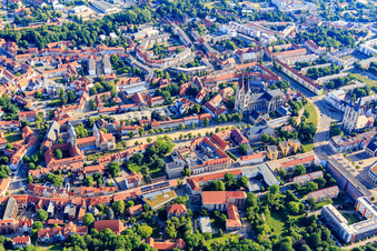 Cathedral Square with Cathedral and Cathedral Treasury Halberstadt and Church of Our Lady (Evangelical Reformed Church) in the district Diocese Halberstadt in Halberstadt in the state Saxony-Anhalt, Germany