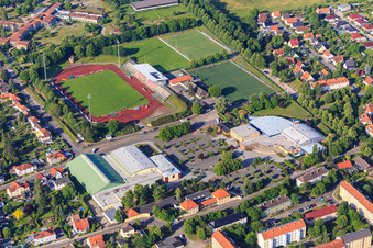 VfB Germania Peace Stadium Halberstadt and Leisure and Sports Center Halberstadt in Halberstadt in the state Saxony-Anhalt, Germany