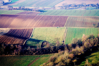 Gorge with railway line in Freckenfeld in the state Rhineland-Palatinate, Germany