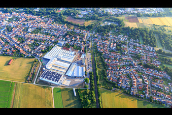 Aerial view of Construction work on the Kardex Remstar premises in Bellheim in the state Rhineland-Palatinate, Germany