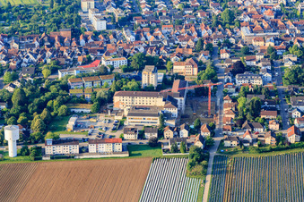 Construction site for the expansion of the Asklepios Südpfalzklinik Kandel in the district Minderslachen in Kandel in the state Rhineland-Palatinate, Germany