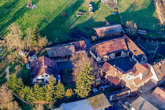Aerial view of Schaidter Mill in the district Schaidt in Wörth am Rhein in the state Rhineland-Palatinate, Germany