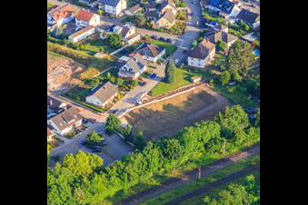 Excavation pit for rainwater retention basin at Bahnhofstr in Winden in the state Rhineland-Palatinate, Germany