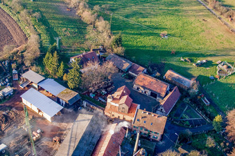 Aerial photograpy of Schaidter Mill in the district Schaidt in Wörth am Rhein in the state Rhineland-Palatinate, Germany