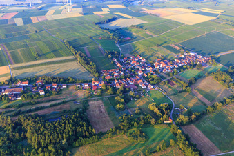 Aerial photograpy of Village view from the north in Hergersweiler in the state Rhineland-Palatinate, Germany