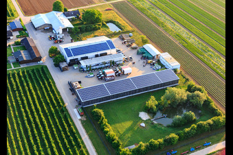 Aerial view of Farmer's Garden in Winden in the state Rhineland-Palatinate, Germany