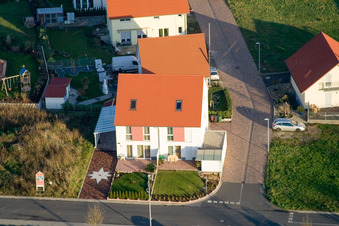 In the lower field in the district Schaidt in Wörth am Rhein in the state Rhineland-Palatinate, Germany from above