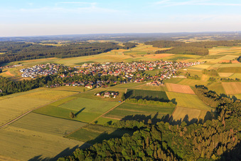 Village view from the east in Bösingen in the state Baden-Wuerttemberg, Germany