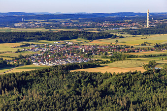 View of the town from the north in Dietingen in the state Baden-Wuerttemberg, Germany