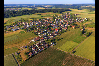 Village view from the north in the district Irslingen in Dietingen in the state Baden-Wuerttemberg, Germany