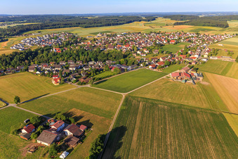 Village view from the northeast in the district Herrenzimmern in Bösingen in the state Baden-Wuerttemberg, Germany