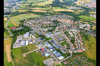 District view from the west in Balingen in the state Baden-Wuerttemberg, Germany