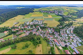 Village view from the east in Dautmergen in the state Baden-Wuerttemberg, Germany