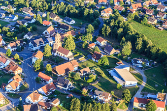 Parish Church of St. Markus and GYMWELT in SV Mariazell 1946 eV in the village center in the district Mariazell in Eschbronn in the state Baden-Wuerttemberg, Germany