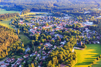 View of the town from the northeast in the district Burgberg in Königsfeld im Schwarzwald in the state Baden-Wuerttemberg, Germany
