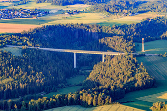 Motorway bridge of the A81 over the Eschachtal in the district Horgen in Zimmern ob Rottweil in the state Baden-Wuerttemberg, Germany