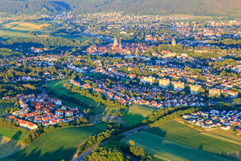 City view from the northwest with Zimmerner Straße in Rottweil in the state Baden-Wuerttemberg, Germany