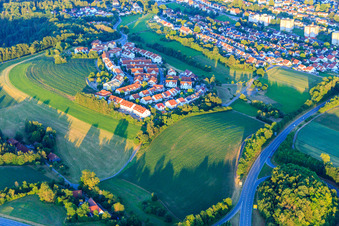 Aerial view of New development area Hegneberg (Überlinger Straße) from the northwest in Rottweil in the state Baden-Wuerttemberg, Germany