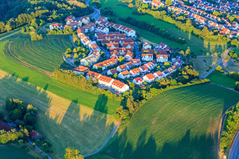 Aerial photograpy of New development area Hegneberg (Überlinger Straße) from the northwest in Rottweil in the state Baden-Wuerttemberg, Germany