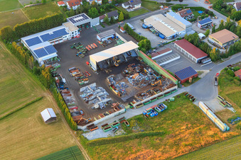Aerial view of Waste disposal company Bihl GmbH in the district Herrenzimmern in Bösingen in the state Baden-Wuerttemberg, Germany