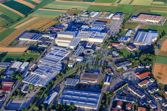 Maybachstraße industrial park with Sülzle Stahlpartner GmbH, Flexco Europe GmbH, euroTECH Handling GmbH, chefbeschlag GmbH, MAFU Group, and Blickle Räder+Rollen GmbH u. Co. KG in Rosenfeld in the state Baden-Wuerttemberg, Germany