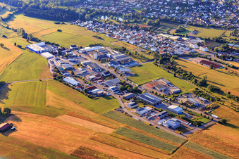 Siemensstraße industrial area with ESC GmbH, Techso GmbH and SF Schmid GbR Garden and Landscape Construction in Geislingen in the state Baden-Wuerttemberg, Germany