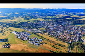 View of the town from the northwest behind the Siemensstr industrial area in Geislingen in the state Baden-Wuerttemberg, Germany