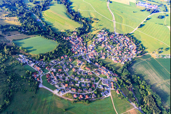 Village overview from the north in the district Zimmern in Bisingen in the state Baden-Wuerttemberg, Germany