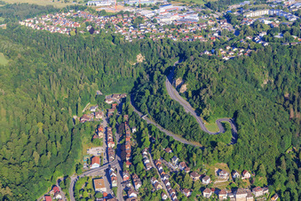 Lindenstraße and Mühlberg waterworks on Wasserfallstraße in Oberndorf am Neckar in the state Baden-Wuerttemberg, Germany