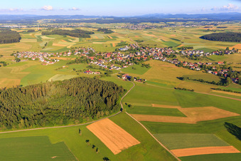 Village view from the southeast in the district Beffendorf in Oberndorf am Neckar in the state Baden-Wuerttemberg, Germany