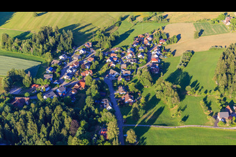 Graben district from the west in the district Peterzell in Alpirsbach in the state Baden-Wuerttemberg, Germany
