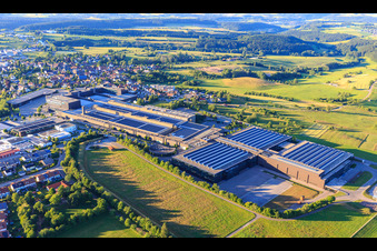 Aerial photograpy of Company premises of ARBURG GmbH + Co KG from the southwest in Loßburg in the state Baden-Wuerttemberg, Germany