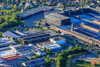 Oblique view of Company premises of ARBURG GmbH + Co KG from the southwest in Loßburg in the state Baden-Wuerttemberg, Germany