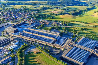 Company premises of ARBURG GmbH + Co KG from the southwest in Loßburg in the state Baden-Wuerttemberg, Germany out of the air