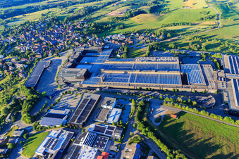 Company premises of ARBURG GmbH + Co KG from the west in Loßburg in the state Baden-Wuerttemberg, Germany