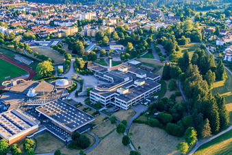Panorama-Bad Freudenstadt, Theodor-Gerhardt-Schule, Kepler Gymnasium, Stadionhalle and Kreishalle in Freudenstadt in the state Baden-Wuerttemberg, Germany