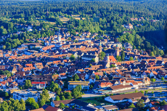 City center from the northeast in Freudenstadt in the state Baden-Wuerttemberg, Germany