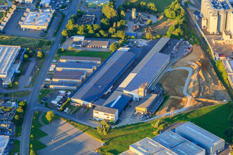 Aerial view of Schäflein Logistics GmbH in Horb am Neckar in the state Baden-Wuerttemberg, Germany