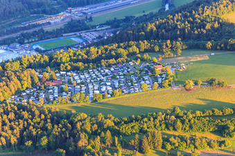 Leisure park Camping Schüttehof in Horb am Neckar in the state Baden-Wuerttemberg, Germany