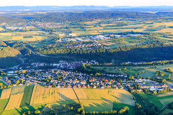 Scheffelstraße to Freudenstädter Straße from the west in Sulz am Neckar in the state Baden-Wuerttemberg, Germany