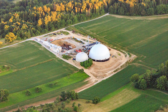 Biogas reactors and PV roofs in Sulz am Neckar in the state Baden-Wuerttemberg, Germany