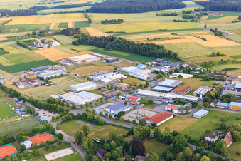 Maybachstraße industrial area with Ziegler Fleischerei- und Gastronomiebedarfs GmbH & Co. KG, MADO GmbH and TMCK 4.0 GmbH in Dornhan in the state Baden-Wuerttemberg, Germany