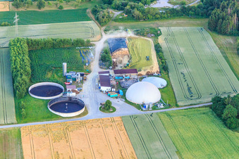Biogas reactors in Dornhan in the state Baden-Wuerttemberg, Germany