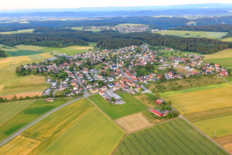 Village view from the west in the district Marschalkenzimmern in Dornhan in the state Baden-Wuerttemberg, Germany