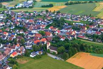 Village view from the north with St. Otmar Church in the district Hochmössingen in Oberndorf am Neckar in the state Baden-Wuerttemberg, Germany